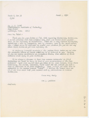Letter from Donald Crabtree to J.B. Walsh