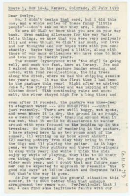Letter from Joe Ben and Pat Wheat to Donald and Evelyn Crabtree