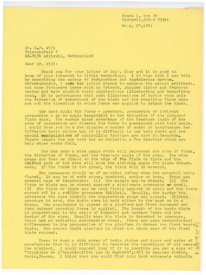Letter to George F. Wili from Donald Crabtree
