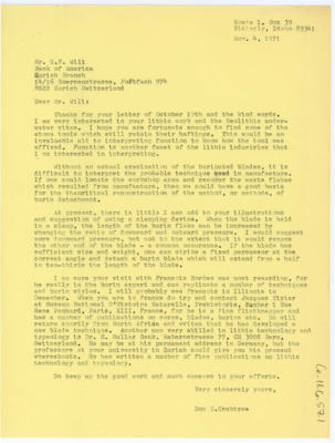 Letter to George F. Wili from Donald Crabtree