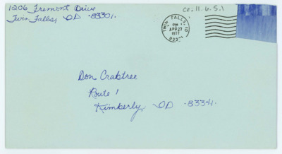 Holiday Card from Bob and Lillian Ackerman