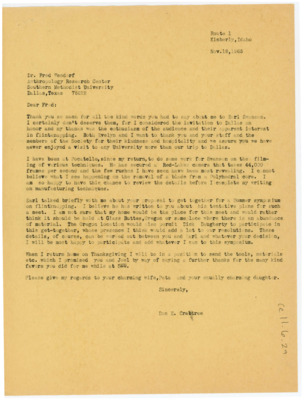 Letter from Donald Crabtree to Fred Wendorf