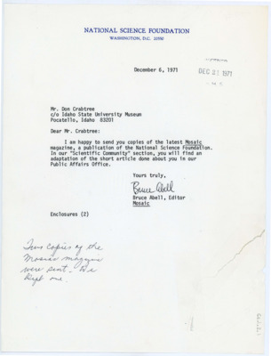 Letter from Bruce Abell to Donald Crabtree