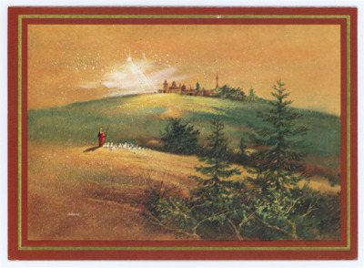 Holiday card with letter from Wanda Agenbroad