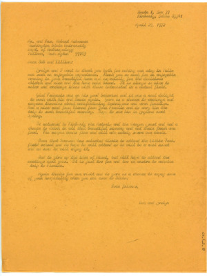 Letter from Donald Crabtree to Robert Ackerman
