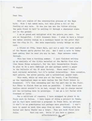 Letter from Texas Anderson to Donald Crabtree