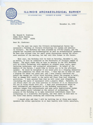 Letter from Charles J. Bareis to Donald Crabtree