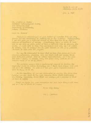 Letter from Donald Crabtree to Charles Bareis