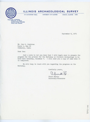 Letter from Charles J. Bareis to Donald Crabtree