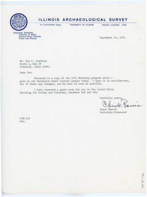Letter from Charles J. Bareis to Donald Crabtree