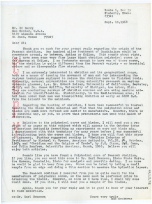 Letter from Donald Crabtree to Ed Barry