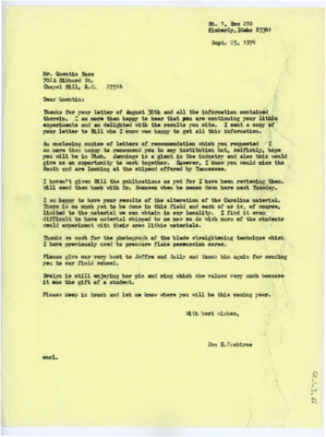 Letter from Donald Crabtree to Quentin Bass