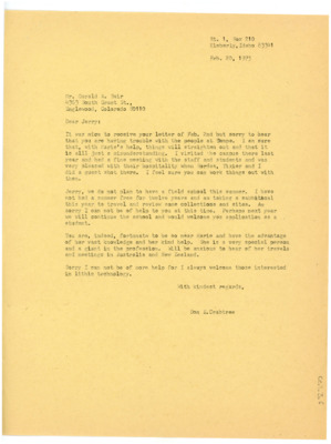 Letter from Donald Crabtree to Gerald Bair