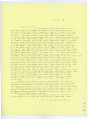 Letter from Donald Crabtree to Harriet Blitzer