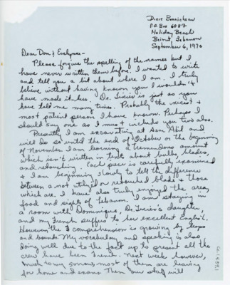 Letter from Dixie Bonnichsen to Donald Crabtree