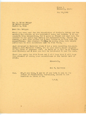 Letter from Donald Crabtree to L. Cabot Briggs