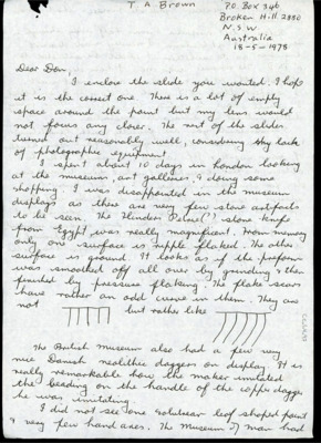 Letter from Tom Brown to Donald Crabtree