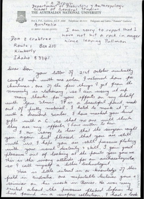 Letter and envelope from Tom Brown to Donald Crabtree