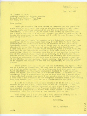 Letter from Donald Crabtree to Junius Bird