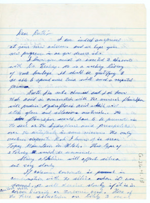 Letter from Don Crabtree to Ruth Dee Simpson