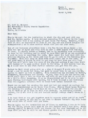 Letter from Don Crabtree to Ruth Dee Simpson