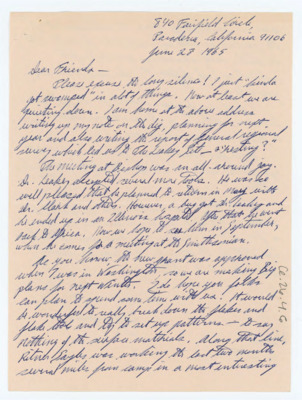 Handwritten letter from Ruth Dee Simpson to Don Crabtree