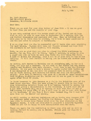 Letter from Don Crabtree to Ruth Dee Simpson