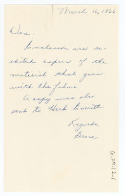 Letter from Grace to Donald Crabtree