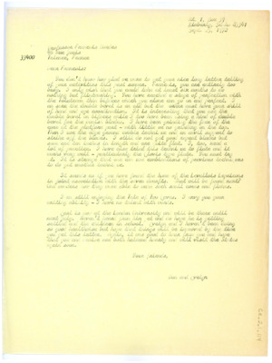 Letter from Don and Evelyn Crabtree to Francois Bordes