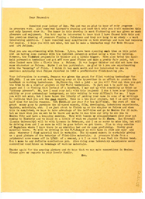 Letter from Don Crabtree to Francois Bordes