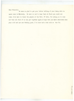 Letter and illustration from Don Crabtree to Francois Bordes