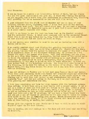 Letter from Don Crabtree to Francois Bordes