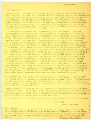 Letter from Don Crabtree to Francois Bordes