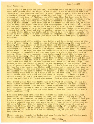 Letter from Don Crabtree to Francois Bordes