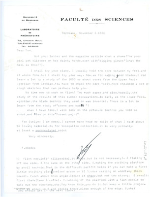 Letter and pen sketches from Francois Bordes to Don Crabtree
