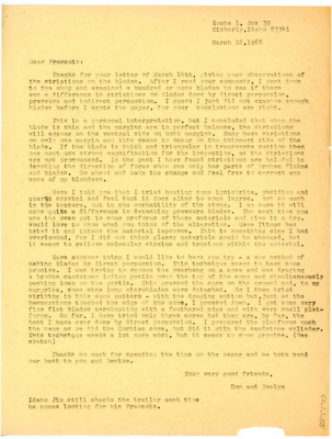 Letter from Don Crabtree to Francois Bordes