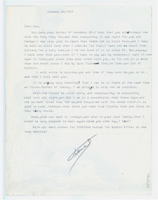 Letter from Francois Bordes to Don Crabtree