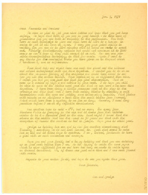 Letter from Don Crabtree to Francois Bordes and Denise Sonneville-Bordes