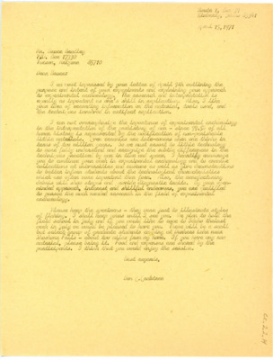 Letter from Don Crabtree to Bruce Bradley