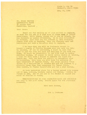 Letter from Don Crabtree to Bruce Bradley