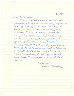 Letter from Bruce Bradley to Don Crabtree