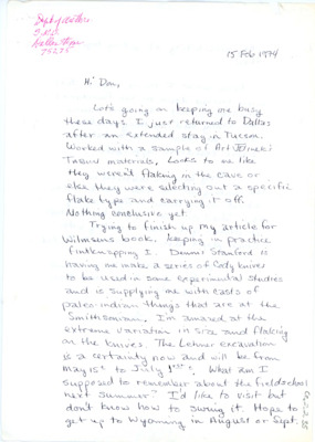 Letter from Bruce Bradley to Don Crabtree