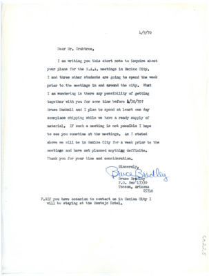 Letter from Bruce Bradley to Don Crabtree