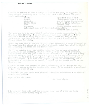 Letter from Don Crabtree to Ruth Gruhn and Alan Bryan