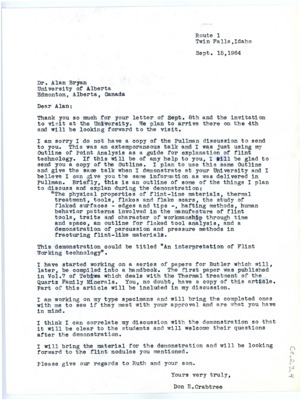 Letter from Don Crabtree to Alan Bryan