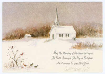 Christmas card from Jeanie Cook to Don Crabtree
