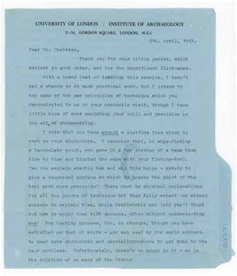 Letter from Ian Cornwall to Don Crabtree