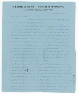 Letter from Ian Cornwall to Don Crabtree