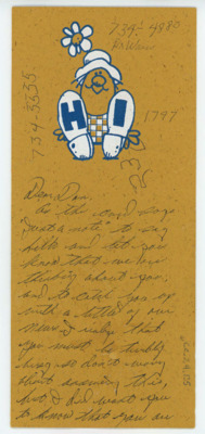 Card from Jed Crabtree to Don Crabtree