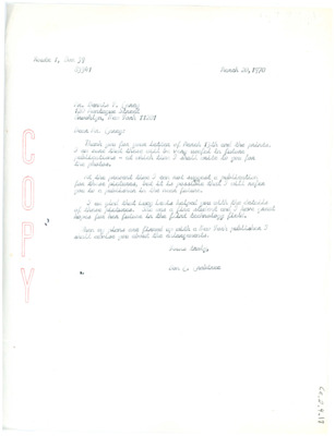 Letter from Don Crabtree to Dennis P Carey